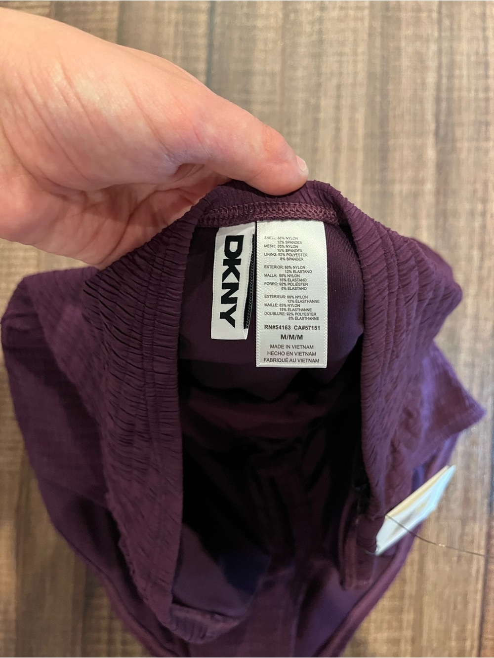 DKNY Strapless One-Piece Swimsuit in Plum - Picture 2 of 2